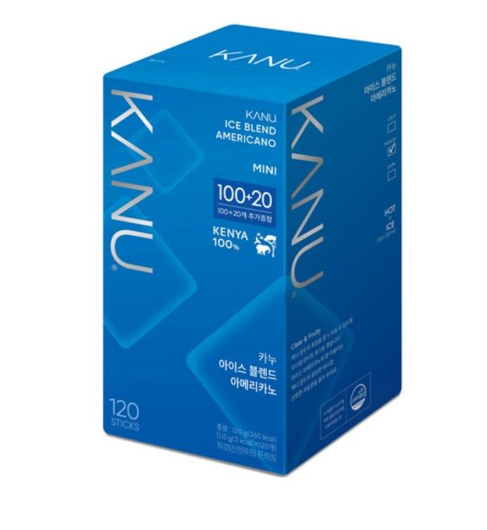

Kanu Смесь для приготовления кофе Ice Blend Americano 120 стиков – Корейский растворимый кофе 1 box