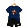 Outdoor Street Motorcycle Rennwagen Muster Druck Nr. 93 Kinder T-Shirt und Shorts 2-teiliges Set Sommer Haus Freizeit Outfit Jungen und Mädchen Sport Set