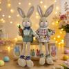 Desktop Rabbit Plush Toy Decoration with Long Legs for Stable Sitting Party Ornament Sustainable Polyester Fabric Safe