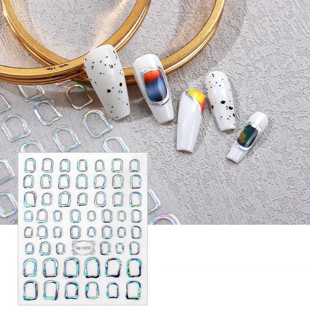 3D Golden Christmas Nail Sticckers Snowflake Santa Nail Art Sliders Decals Foils Manicure Decorations