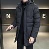 Men's Plus Size Casual Mid-Length Cotton Jacket with Fur Collar Hooded, Thickened for Warmth, High Quality