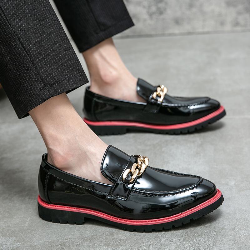 Fashion Leather for Men Business Shoes Point Toe Slip on Loafers for Men Luxury Party Wedding Men's Shoes Elegantes Club Shoes