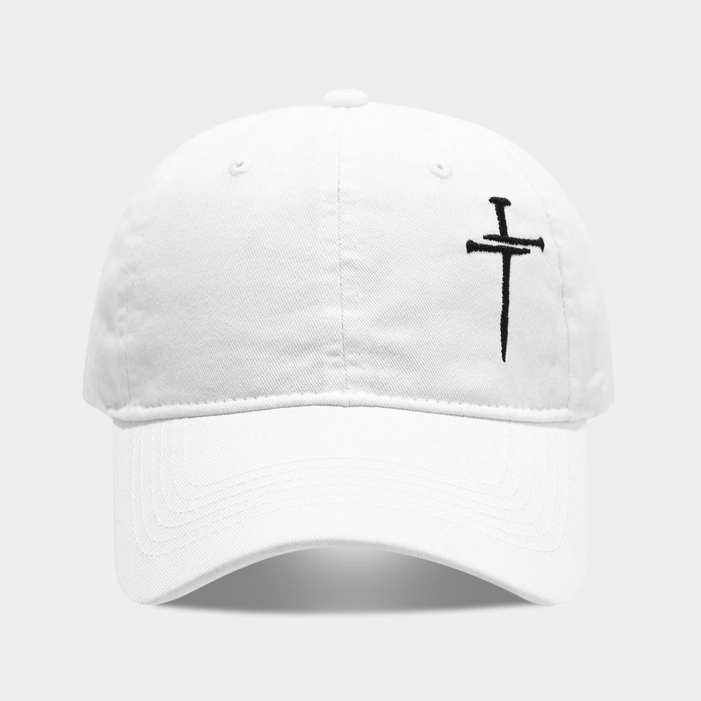 Cross Nail Baseball Cap for Men and Women's Fun Adjustable Soft Top Washed Old Cotton Hat Fashionable Personalized Cap