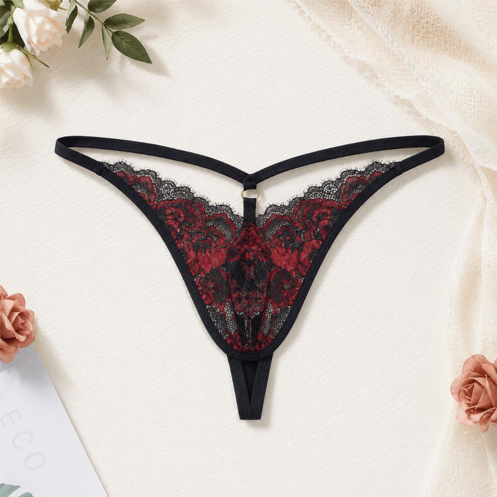Low Waist Men's Lace Thong Transparent T-back Briefs Men Breathable Mesh Sheer Panties Role Play