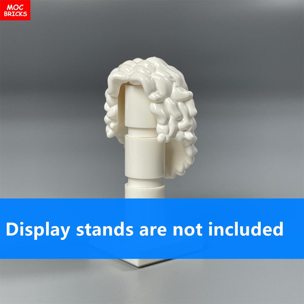 10pcs MOC Bricks 4cm Figure Wear Woman Female Curly Hairs Princess Hair Assembled Building Blocks Accessories Children's Toy