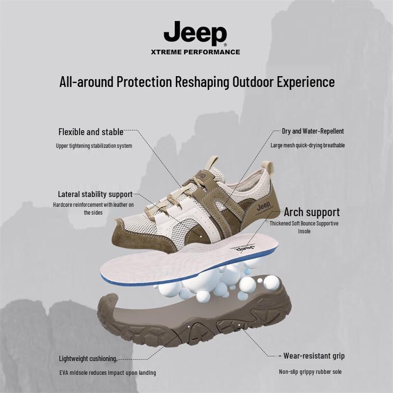 Jeep Men's Breathable Mesh Hiking & Running Shoes