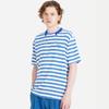 CUSTOMUS Men'S Striped Short Sleeve T-Shirt With Modified Neckline Cxs25Mkrt702 Blu