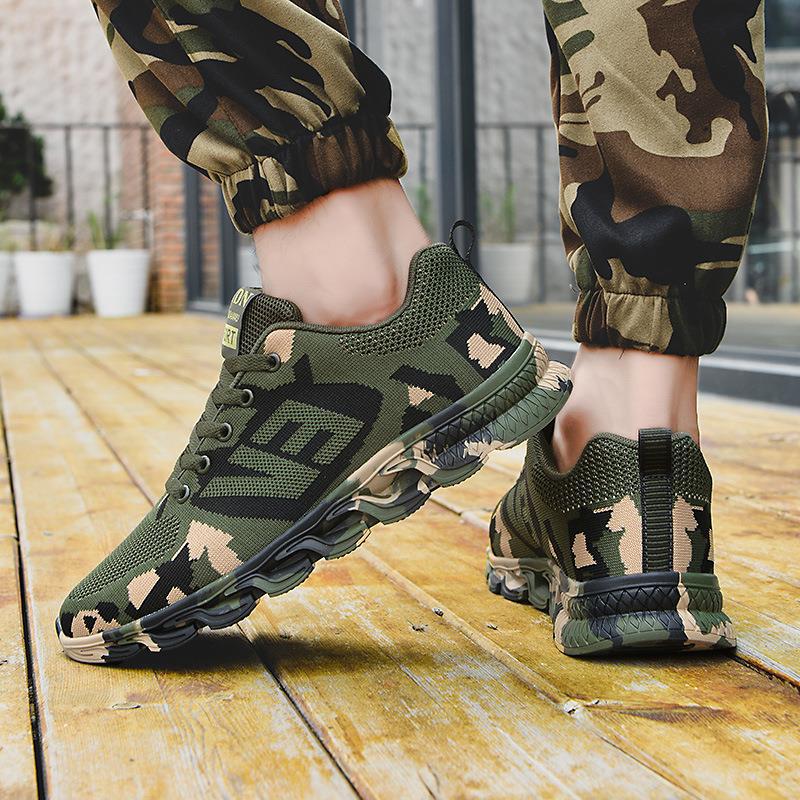 New casual camouflage sneakers men's shoes daily hiking shoes women's comfortable breathable mesh shoes