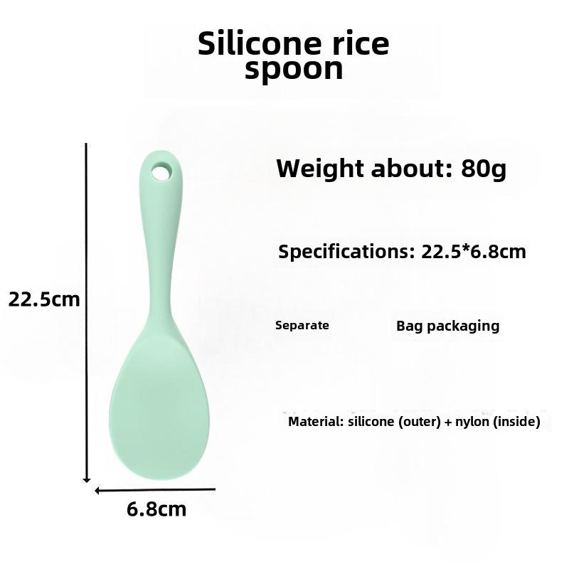 

Силиконовая антипригарная ложка для риса и лопатка - Бережная к посуде, идеально подходит для перемешивания риса - Кухонная утварь