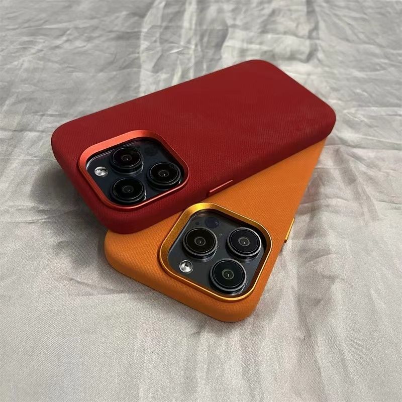 Ultra-fine Fiber Flannel Phone Case for iPhone 16 Pro Max - Fabric PC iPhone Cover with MagSafe Metal Frame Lens for Apple iPhone