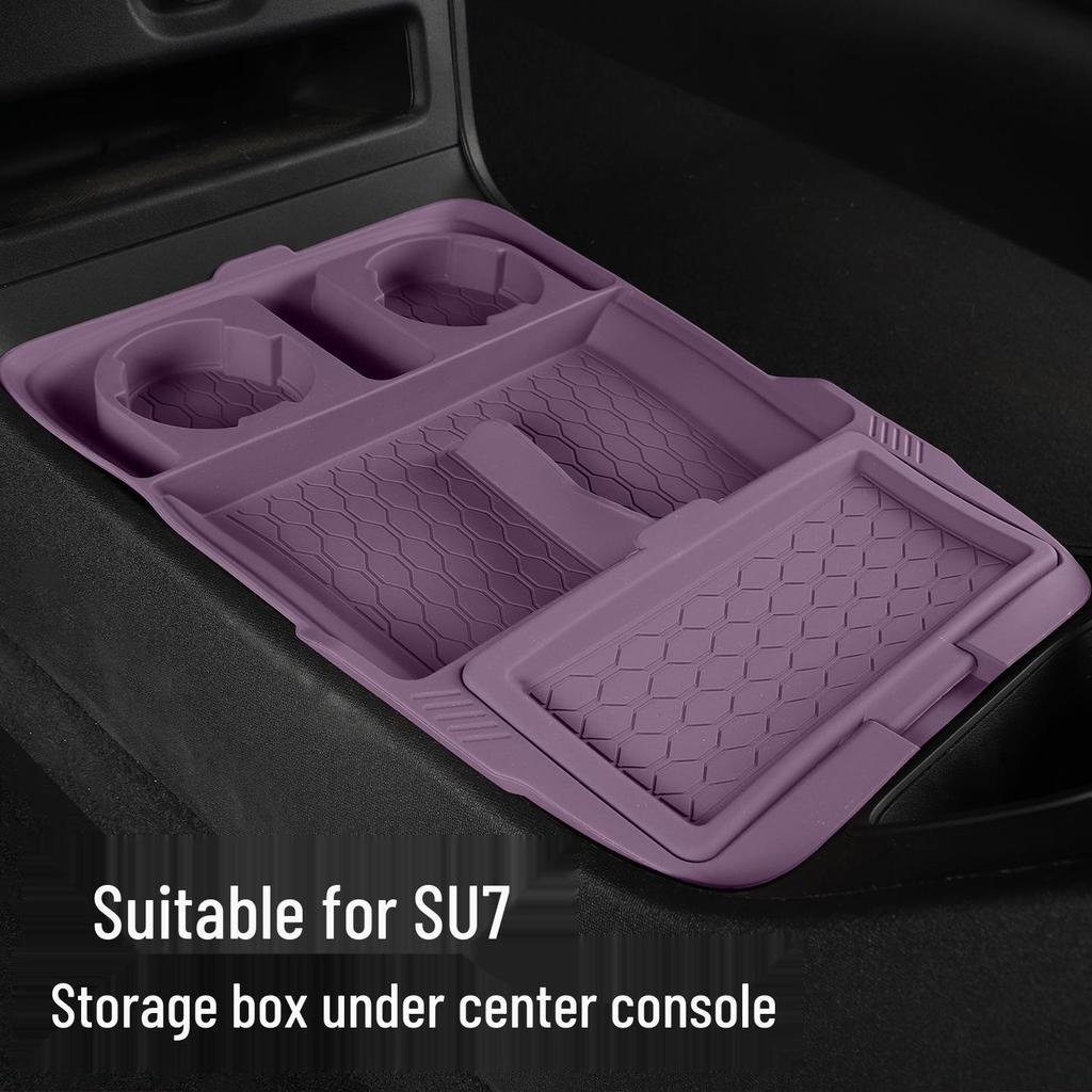 Soft Rubber Organizer for Xiaomi SU7 Console Storage Compartment, Car Interior Accessories