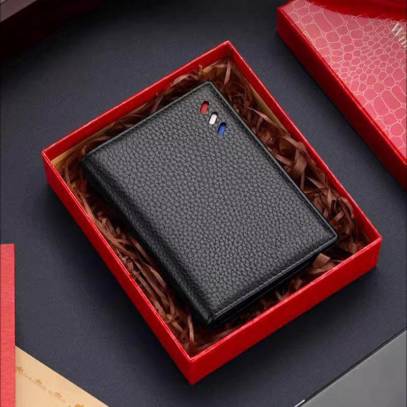 Genuine Leather Mini Card Holder Fashionable and Ultrathin Men's Card Bag, Personalized and Trendy Card Clip