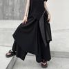 Morino Long Layered Skirt Pants for Men and Hakama Gaucho Street Black Wide-leg Pants, Women, Pants, Pants, Unique, Fashionable, Style,