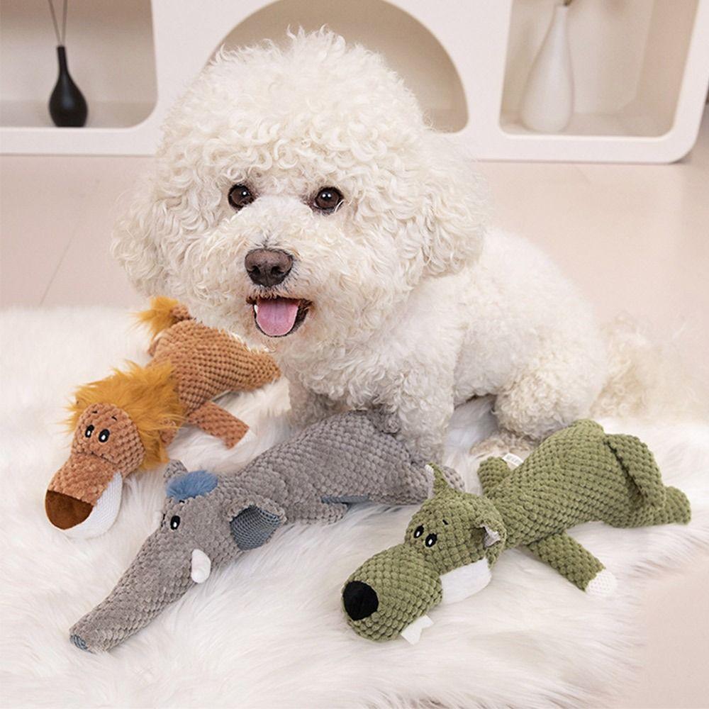 

Creative Dog Squeaky Toy Plush Squeaky Plush Dog Toys Funny Pet Chew Toys Dog сірий