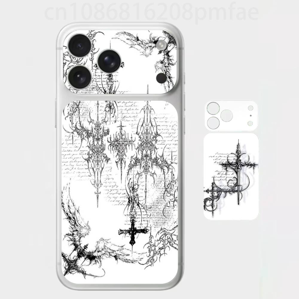 

Готический крест 3D наклейка на весь корпус для iPhone 17/Pro/Pro Max Цветная задняя защитная наклейка iPhone17pro