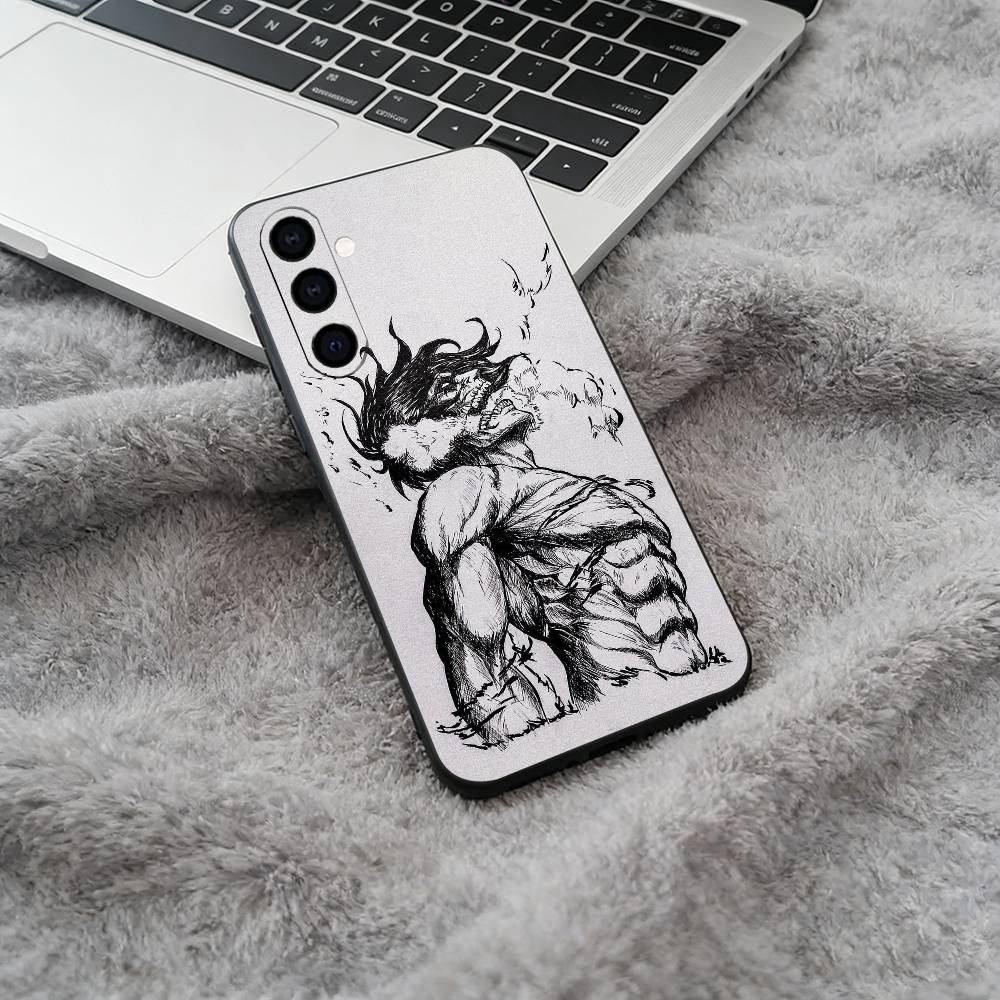 

Attack on Titan Hot Anime Black Soft Silicone Phone Case for Samsung Galaxy A73, A71, A72, A70, A53, A52, A51 Samsung a12