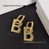 Boucles d'oreilles Rétro en Laiton Haut de Gamme de Luxe Lettre B