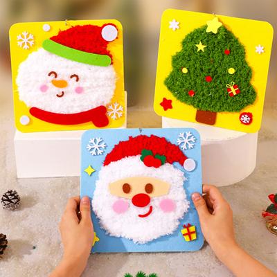 Yousheng DIY Weihnachtsstickset Niedlicher Baum/Strumpf/Weihnachtsmann Stickprojekte Weihnachten Nähhandwerksset mit Muster Nadeln Fäden Werkzeuge