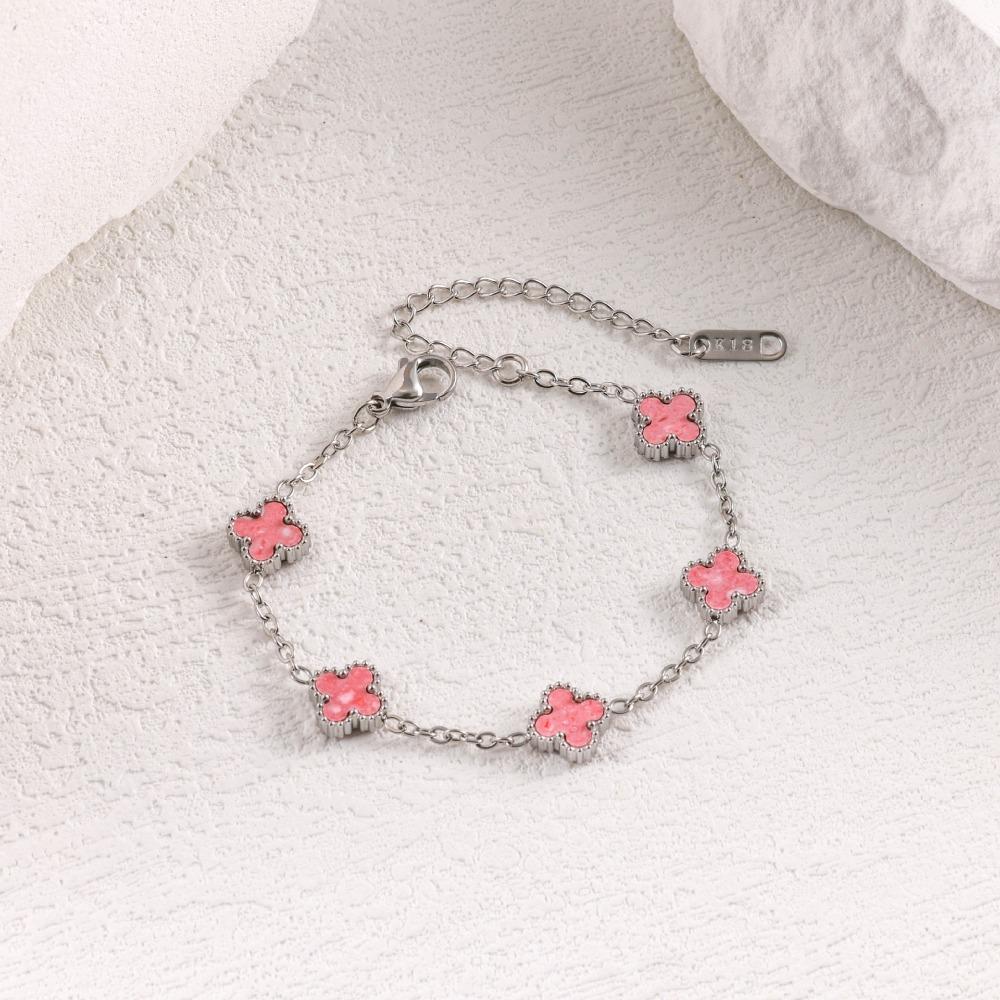 Bracciale Mini Quadrifoglio Madreperla 9mm Lussuoso e di Alta Gamma per Donna Resistente al Colore