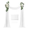 Artificial Wedding Arch Flowers Kit White With 2 Pcs Flowers 1 Pcs Drapes
