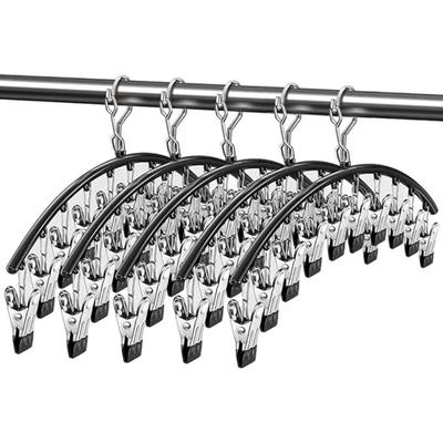 Leggings-Organizer für den Kleiderschrank, verbesserte Kleiderbügel für Röcke und Hosen mit Clips, Kleiderbügel für Yogahosen aus Metall, 10 Clips, Schrank-Organizer, gummibeschichtet