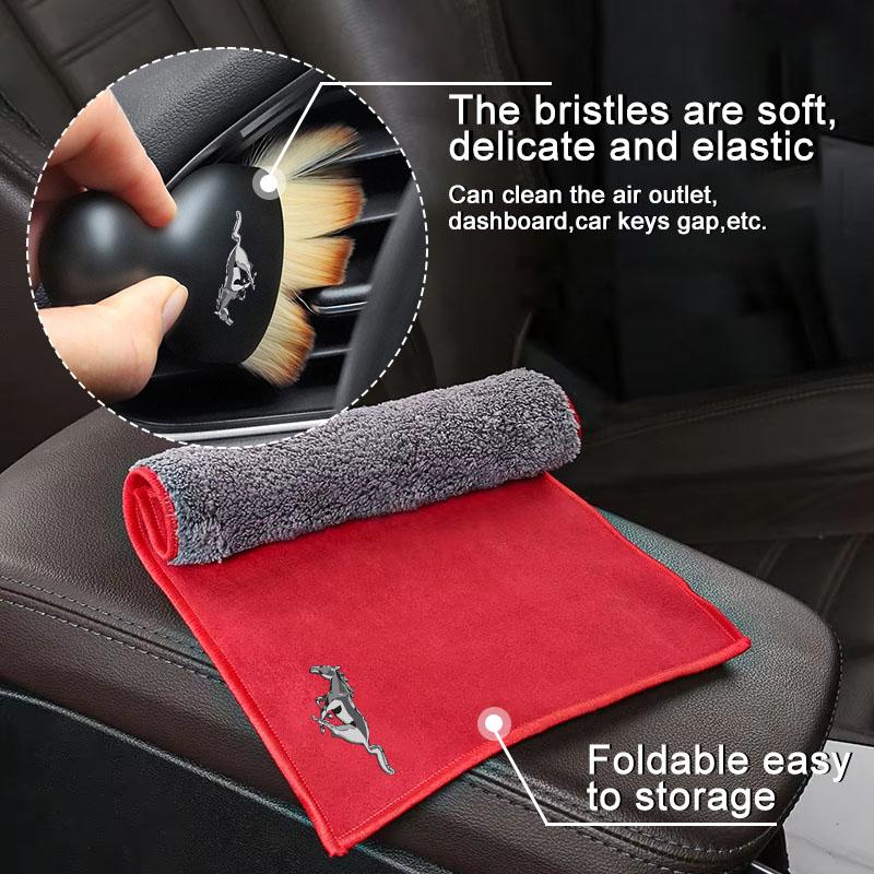 2025 Car Special Cleaning Towels Cleaning Soft Brush Car Tools For Ford Mustang Universal Big Size Mustang Shelby GT 2015-2022