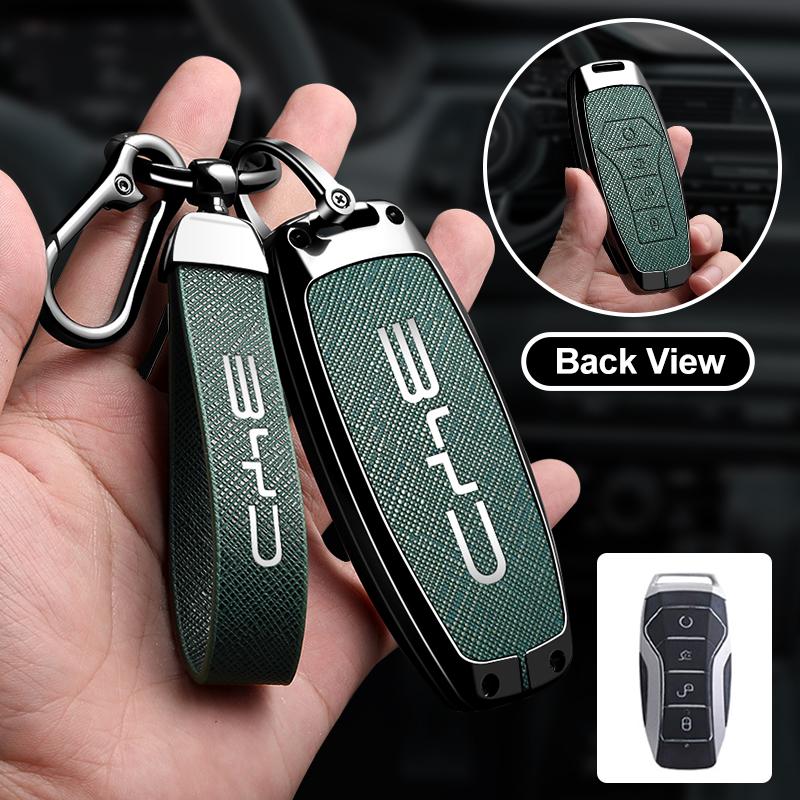 Zinc Alloy Leather Car Key Key Case For Byd Atto 3 Han Ev Dolphin Lied Tang Dm Qin Plus Song Pro Max Yuan Key Fob Car Key Case