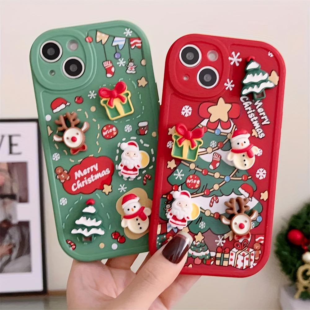 Armas multikas 3D-jõuluvana lumememmepuu jõulupehme telefoniümbris iPhone'ile 16 15 14 13 12 11 Pro Max XR XS Max X Merry Christmas silikoonümbris