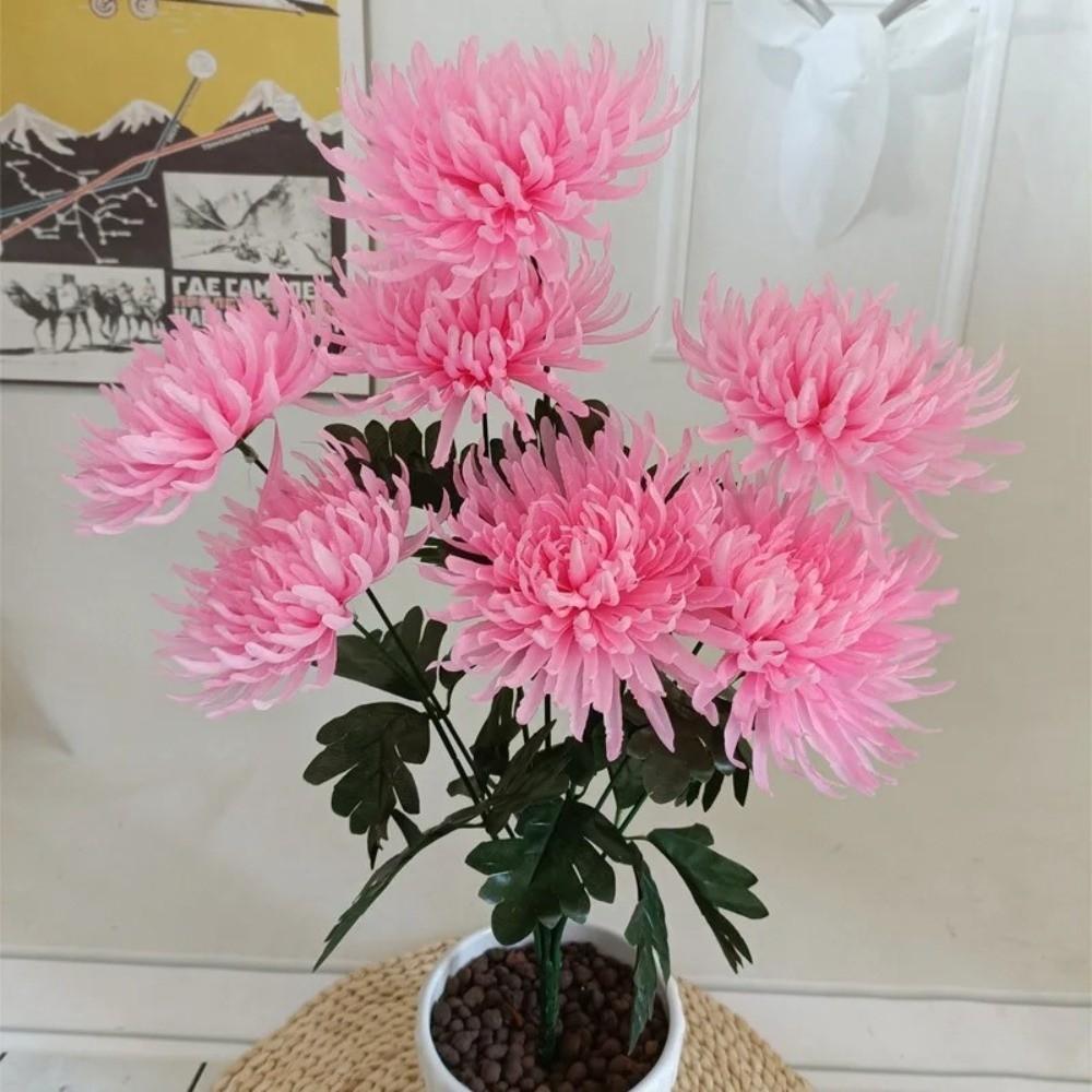 7Head Artificial Flower DIY Flower Silk Chrysanthemum Bouquet Worship Supplies Floral Arrangement Flowers Bouquet