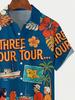 Vacation Floral Travel Print Men'S Button-Up Short Sleeve Hawaiian Shirt
