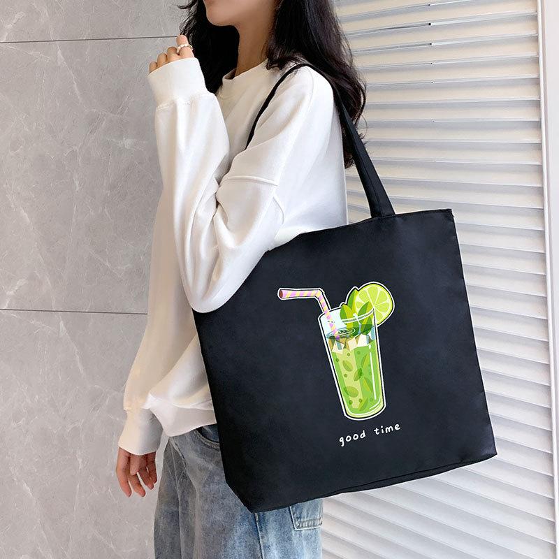 Canvas Bag Women'S Shoulder Handbag Student Tote Bag Large Capacity Hand Carry Canvas Bag