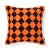 Francfranc Diaweave Cushion Cover, 45cm X 45cm, Orange (107), Argyle Pattern, Interior Redecor
