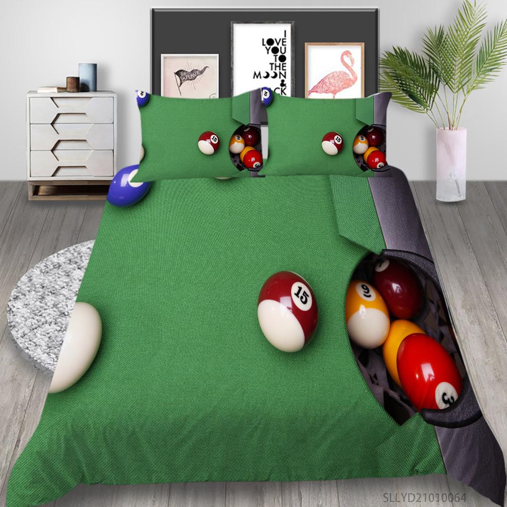 3D Digital Printing Bedding Two Or Three-Piece Football Billiard Series Polyester