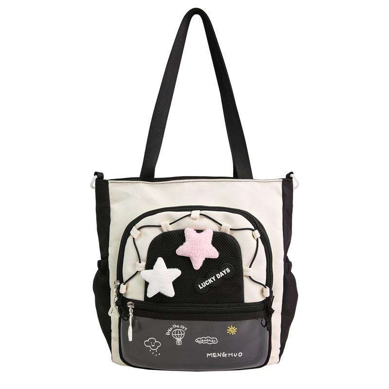 Schoolbag Dopamine High-value Schoolbag Female Cute Student Backpack Niche Contrasting Color Large-capacity Backpack Small Food Intake Pain Bag