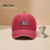 USA Patriotic Baseball Cap - Adjustable Vintage Washed Hat With "SINCE 1776" Print, Lightweight Breathable Sun Protection Casual Daily Wear Unisex