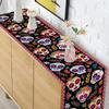 Horror Halloween Skull Table Runner Ethnic Mexico Flower Table Runner Day of The Dead Kitchen Dining Tablecloth Table