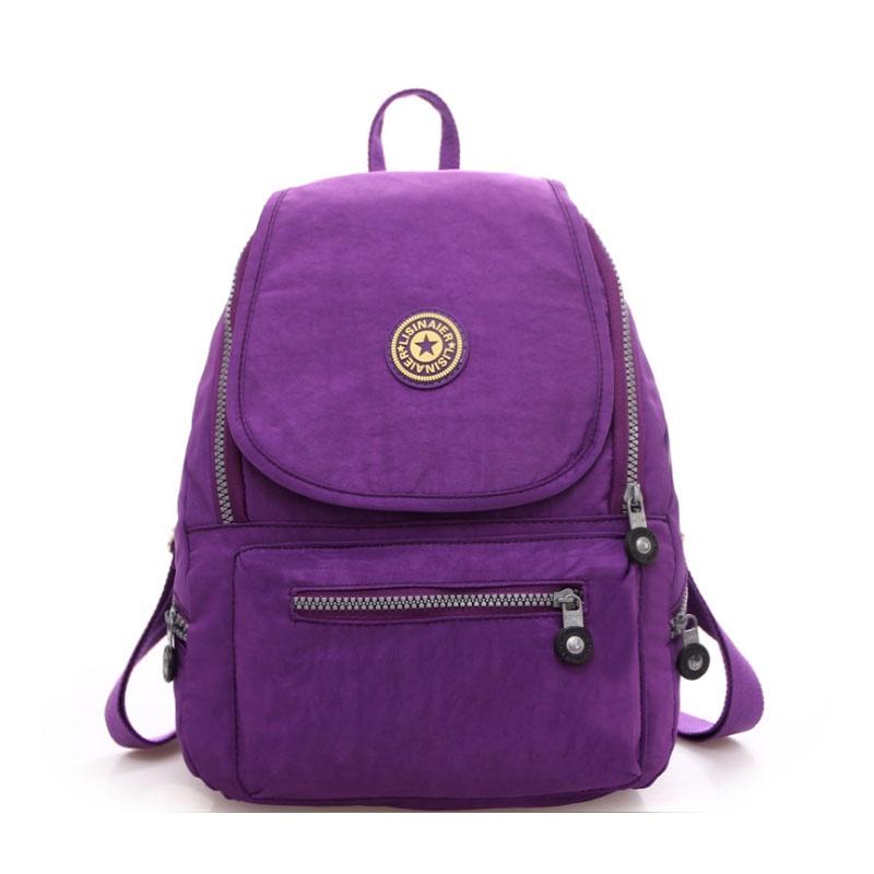 Mini Backpack Waterproof Women Purse Nylon Shoulder Rucksack Small Travel Bag
