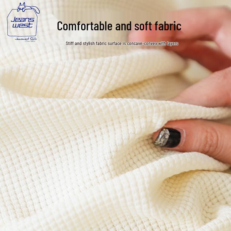 Jeanswest Club Women's Waffle Knit Loose Jogger Sweatpants