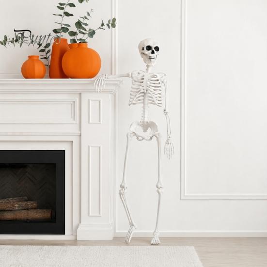 Halloween Skeleton Toy 3ft Life Size Skeleton, Full Body Posable Plastic Prop, Realistic Life-like Decoration Human Bones Model for Yard Patio