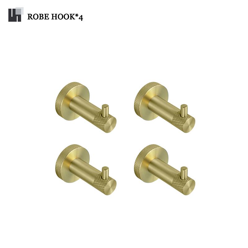 Brushed Gold Stainless Steel Knurling Towel Bar Holder Toilet Roll Holder Bathrobe Hook Hanger Towel Holder Bathroom Accessories