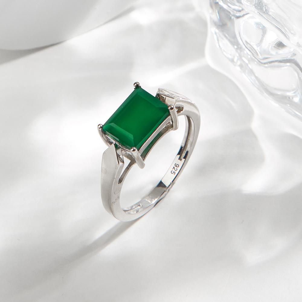 Trendiger Designer-Silberring und Ohrringe für Damen, natürlicher grüner Achat, Edelstein, Luxusschmuck für Hochzeit, Verlobung, Party, Geschenk