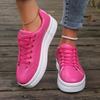 Fashion Platform Women Sneakers Breathable Casual Shoes Solid Color Lightweight Vulcanized Shoes Autumn Lace Up Tennis Shoe Plus Size 43