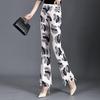Elastic Waist Plaid Micro Flare Pants - Slimming Bodycon Stretchy Women's Fashion for Summer 2025.