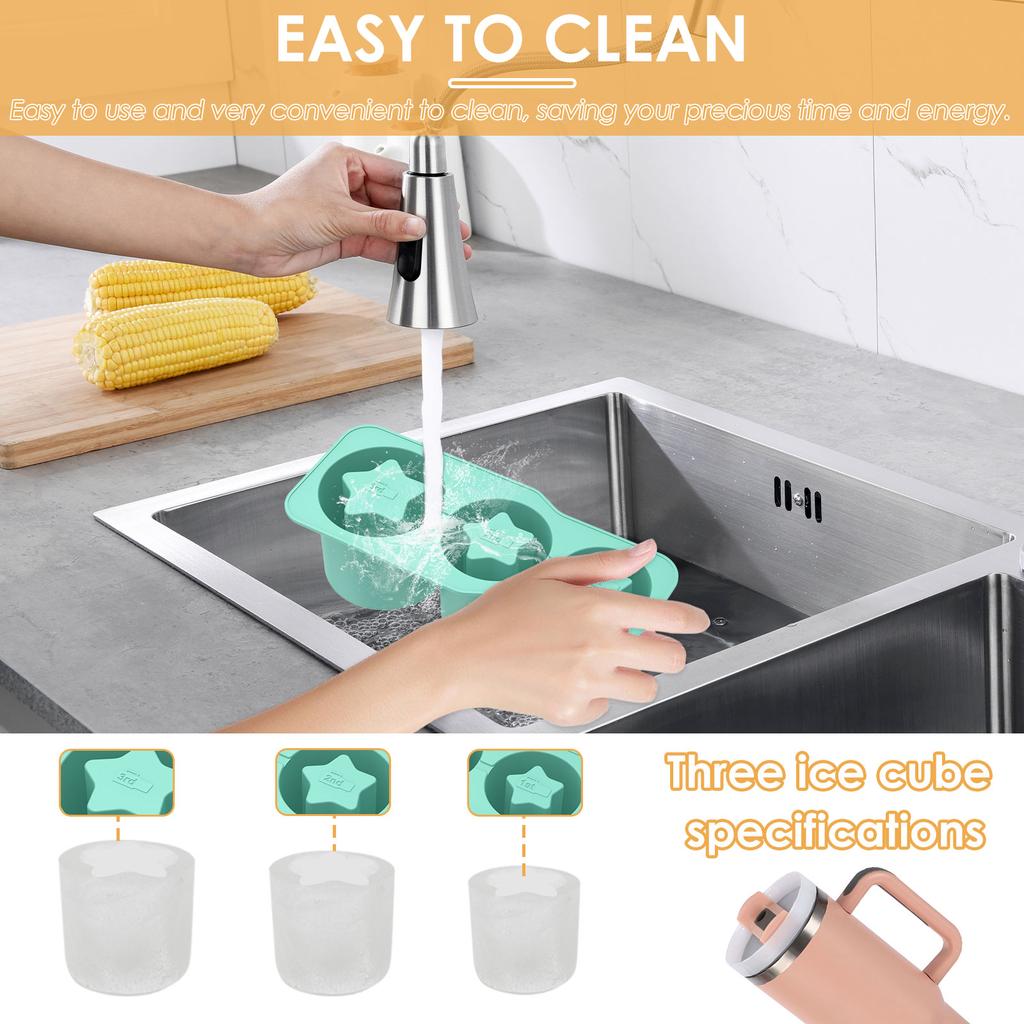 Round Ice Cube Tray with Lid Ice Mold for Stanley Cup Tumbler Making Summer Freezer Container Juice Whiskey Coffee Kitchen