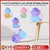600ml Collapsible Water Bottle Silicone Cute Bear Water Bottle Large Capacity Foldable Drinking Cup for School Sports Hiking