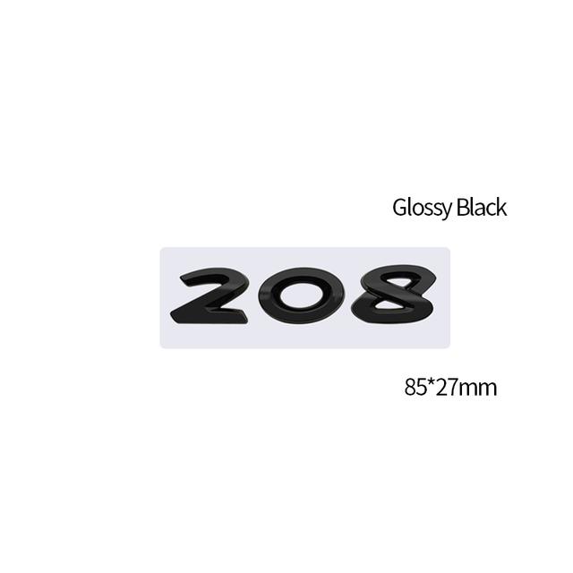 Glossy Black Car Emblem Metal Decorative Strips Badge Logo Body Decals Sticker For Peugeot 107 206 207 208 301 307 308 407 508