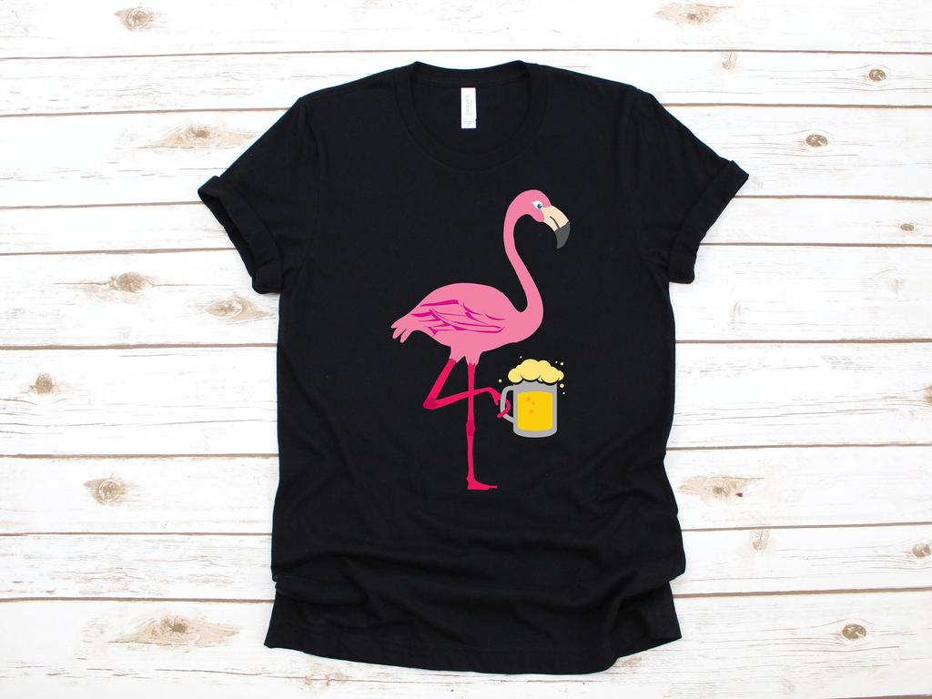 Funny Flamingo Beer T-Shirt, Cute Flamingo Tank Top, Craft Brewery Women's Tee, T-shirt, T-shirt,T-shirt, T-shirt, Apparel Gift