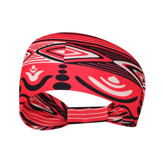 Women Wide Boho Print Headband Yoga Workout Knotted Stretch Sports Hairband Vintage Ethnic African Head Wrap