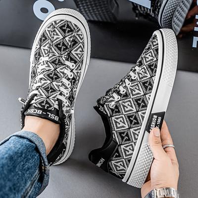 2025 New Trendy Versatile Breathable and Casual Canvas Shoes for Men Round-toed Low-top Flat Men's Board Shoes Trendy Shoe