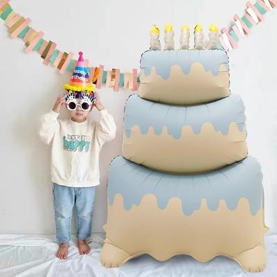 Matte Cartoon Standing Base Cake Aluminum Film Balloon Children'S Baby Birthday Party Decoration Arrangement Balloon